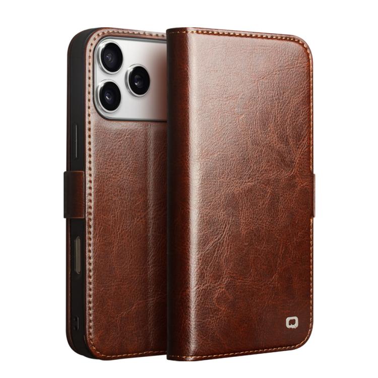 QIALINO 經典 103 扣真皮手機殼，適用於 iPhone 17e / 16e，iPhone 17 Pro Max，iPhone 17 Pro，iPhone 17，iPhone Air，iPhone 15 Pro Max，iPhone 15 Plus，iPhone 15
