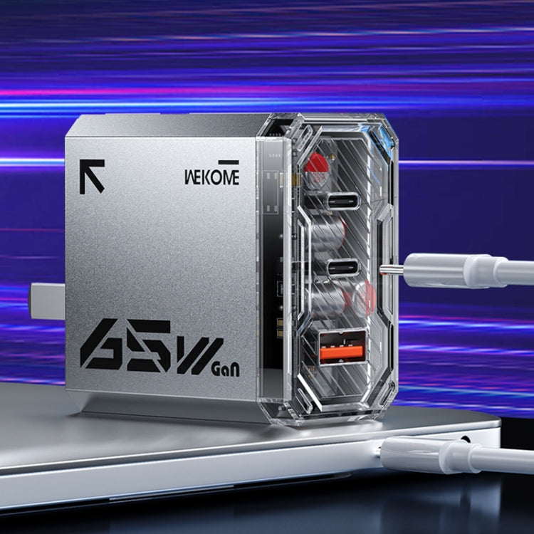 WK WP-U156 Pioneer 系列 65W USB+雙 USB-C/Type-C GaN 充電器，WP-U156
