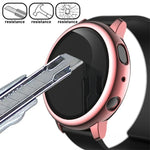 電鍍 PC 保護殼附鋼化玻璃膜，適用於 Samsung Galaxy Watch Active 2 40mm，適用於 Samsung Galaxy Watch Active 2 44mm