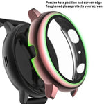 電鍍 PC 保護殼附鋼化玻璃膜，適用於 Samsung Galaxy Watch Active 2 40mm，適用於 Samsung Galaxy Watch Active 2 44mm