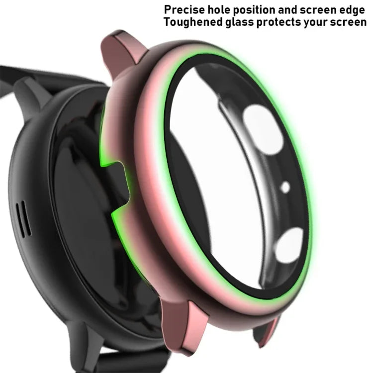 電鍍 PC 保護殼附鋼化玻璃膜，適用於 Samsung Galaxy Watch Active 2 40mm，適用於 Samsung Galaxy Watch Active 2 44mm