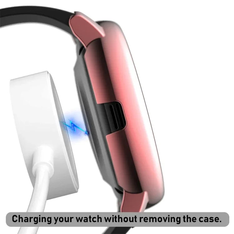 電鍍 PC 保護殼附鋼化玻璃膜，適用於 Samsung Galaxy Watch Active 2 40mm，適用於 Samsung Galaxy Watch Active 2 44mm