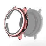 電鍍 PC 保護殼附鋼化玻璃膜，適用於 Samsung Galaxy Watch Active 2 40mm，適用於 Samsung Galaxy Watch Active 2 44mm