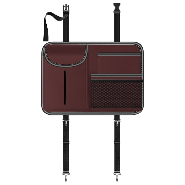 3087 Napa Texture Leather Car Seat Back Storage Bag, 3087 (Red), 3087 (Grey), 3087 (Brown)