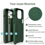 超細纖維液態矽膠防震手機殼，適用於 iPhone 12、iPhone 12 Pro Max、iPhone 12 Pro