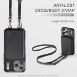 JEEHOOD C22 系列雙掛繩拉鍊錢包皮革手機殼，適用於 iPhone 17 Pro Max，iPhone 17 Pro，iPhone Air，iPhone 16 Pro Max，iPhone 16 Pro，iPhone 16 Plus，iPhone 16，iPhone 15 Pro Max