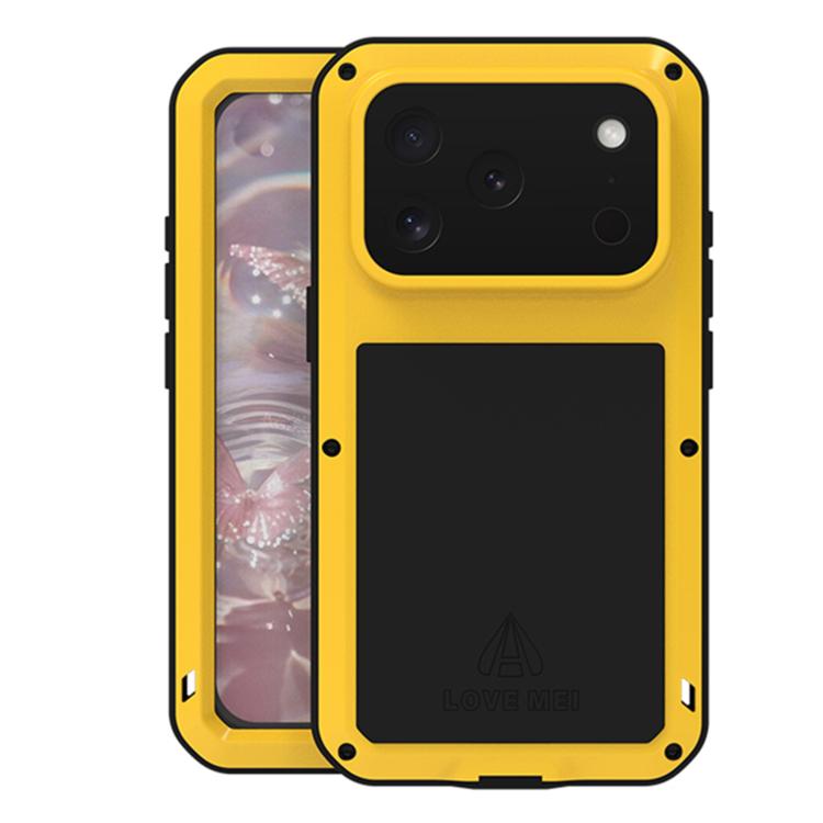 LOVE MEI 金屬防震生活防水防塵手機殼，適用於 iPhone 17 Pro Max、iPhone 17 Pro、iPhone 17、iPhone 16 Pro Max、iPhone 16 Pro、iPhone 16、iPhone 15 Pro Max、iPhone 15 Pro