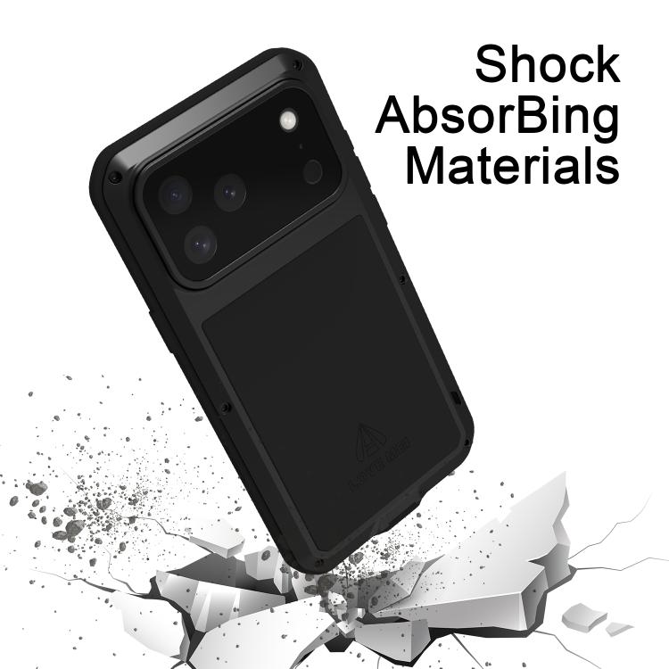 LOVE MEI 金屬防震生活防水防塵手機殼，適用於 iPhone 17 Pro Max、iPhone 17 Pro、iPhone 17、iPhone 16 Pro Max、iPhone 16 Pro、iPhone 16、iPhone 15 Pro Max、iPhone 15 Pro