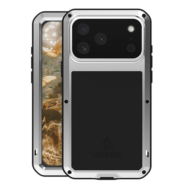 LOVE MEI 金屬防震生活防水防塵手機殼，適用於 iPhone 17 Pro Max、iPhone 17 Pro、iPhone 17、iPhone 16 Pro Max、iPhone 16 Pro、iPhone 16、iPhone 15 Pro Max、iPhone 15 Pro