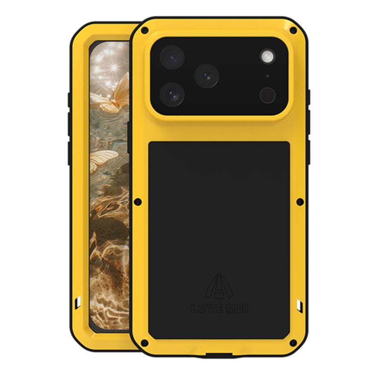 LOVE MEI 金屬防震生活防水防塵手機殼，適用於 iPhone 17 Pro Max、iPhone 17 Pro、iPhone 17、iPhone 16 Pro Max、iPhone 16 Pro、iPhone 16、iPhone 15 Pro Max、iPhone 15 Pro