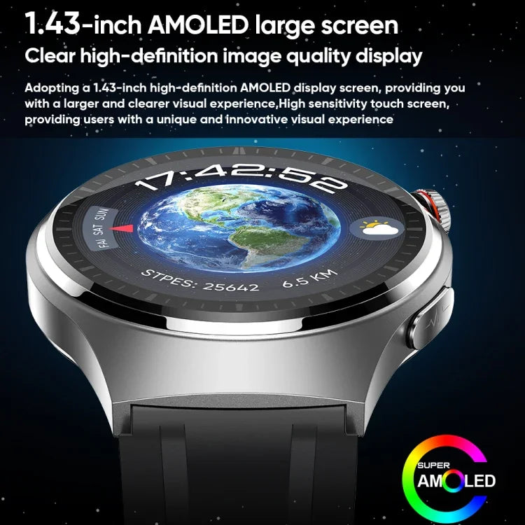 MT200 1.43 吋 AMOLED IP67 智慧通話手錶，支援心電圖/體溫/血糖監測