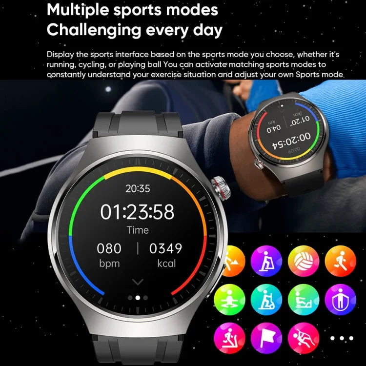 MT200 1.43 吋 AMOLED IP67 智慧通話手錶，支援心電圖/體溫/血糖監測