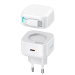 USAMS US-CC202 SMF 系列 PD35W 雙 Type-C 埠 GaN 快充器，歐規插頭