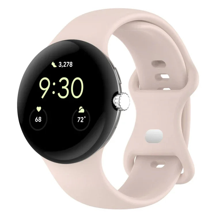 適用於 Google Pixel Watch 4 / 3 / 2 / 1 41mm 純色矽膠錶帶，S 尺寸，L 尺寸