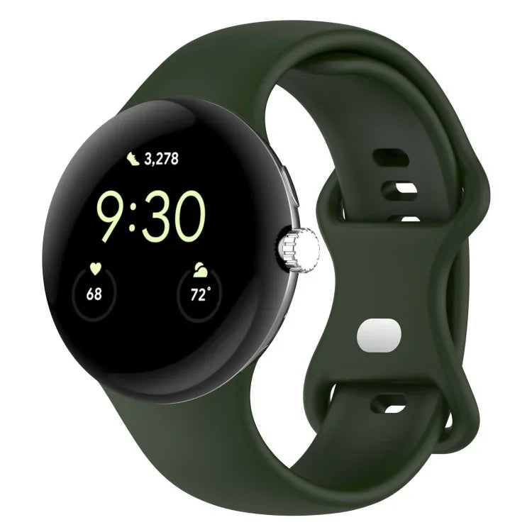 適用於 Google Pixel Watch 4 / 3 / 2 / 1 41mm 純色矽膠錶帶，S 尺寸，L 尺寸
