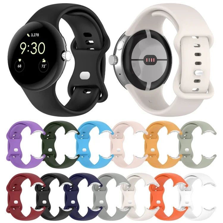 適用於 Google Pixel Watch 4 / 3 / 2 / 1 41mm 純色矽膠錶帶，S 尺寸，L 尺寸