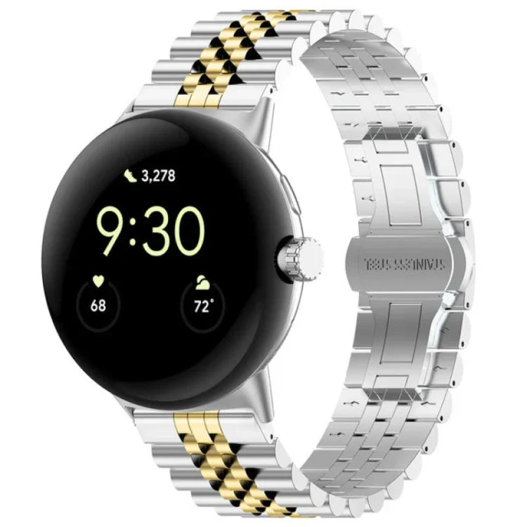 七珠不鏽鋼金屬錶帶，適用於 Google Pixel Watch 4 / 3 / 2 / 1 41mm