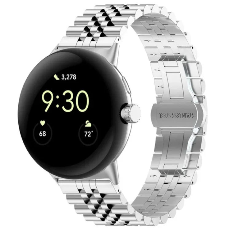 七珠不鏽鋼金屬錶帶，適用於 Google Pixel Watch 4 / 3 / 2 / 1 41mm