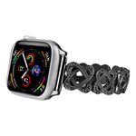 心形交叉鑽石金屬錶帶，適用於Apple Watch SE 2023 44mm、Apple Watch SE 2023 40mm、Apple Watch Ultra 2 49mm、Apple Watch Series 9 45mm、Apple Watch Series 9 41mm、Apple Watch Ultra 49mm、Apple Watch Series 8 41mm