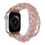 珠鑽手鍊錶帶，適用於 Apple Watch SE 2023 44mm，Apple Watch SE 2023 40mm，Apple Watch Ultra 2 49mm，Apple Watch Series 9 45mm，Apple Watch Series 9 41mm，Apple Watch Ultra 49mm，Apple Watch Series 8 41mm