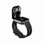 D8 2.01 inch 2 in 1 Bluetooth Earphone Silicone Band Smart Watch, Support Health Monitoring / NFC, Silicone Band (Black), Silicone Band (Beige)