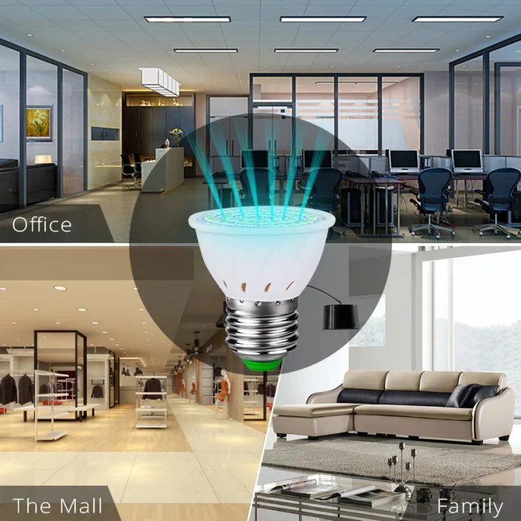UVC Ozone Sterilizer Germicidal Disinfection Lamp, E27 110V 72 LEDs Lamp Cup Style