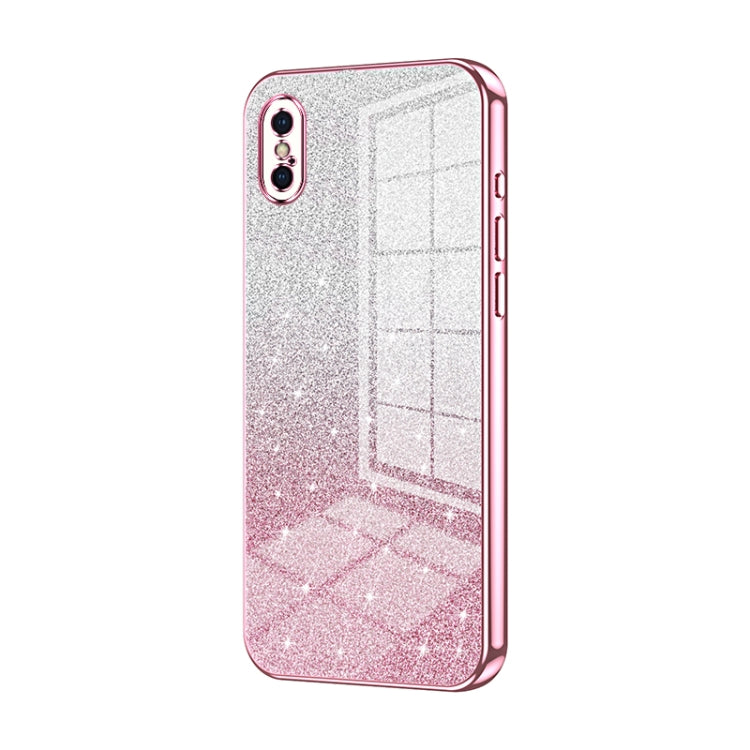 漸層亮片電鍍手機殼，適用於 iPhone 11 Pro Max、iPhone 11、iPhone 11 Pro、iPhone X / XS、iPhone XR、iPhone XS Max