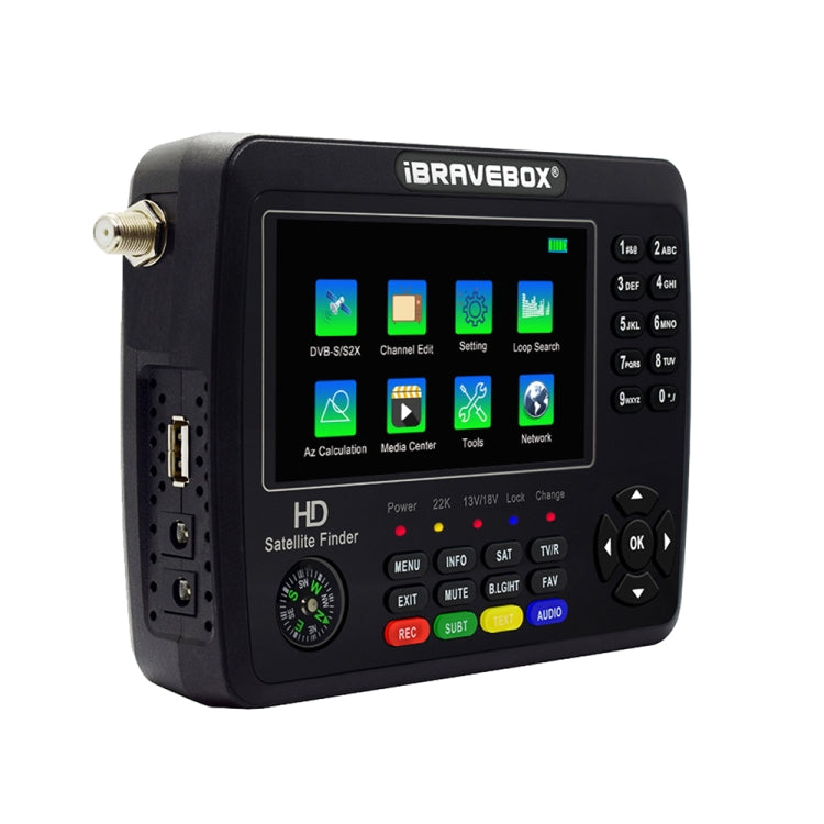 iBRAVEBOX V10 Finder Max 4.3吋顯示數位衛星信號儀 支援 DVB-S/S2/S2X, 歐規插頭, 美規插頭, 英規插頭, 澳規插頭