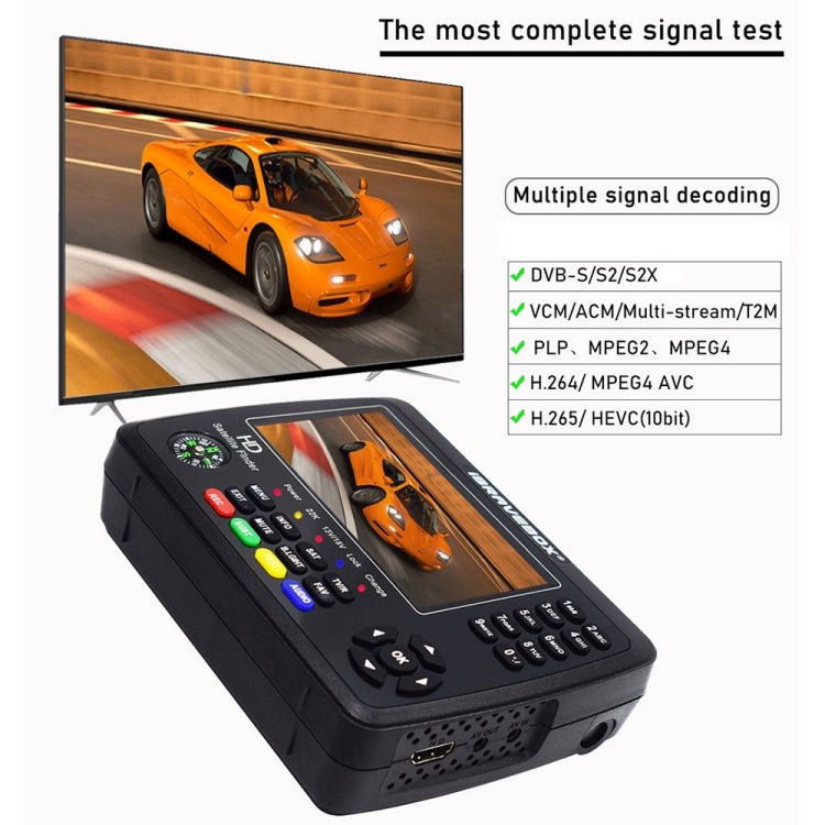 iBRAVEBOX V10 Finder Max 4.3吋顯示數位衛星信號儀 支援 DVB-S/S2/S2X, 歐規插頭, 美規插頭, 英規插頭, 澳規插頭