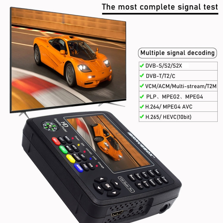 iBRAVEBOX V10 Finder Pro 4.3吋顯示數位衛星信號儀 支援 DVB-S/S2/S2X/T/T2/C, 歐規插頭, 美規插頭, 英規插頭, 澳規插頭