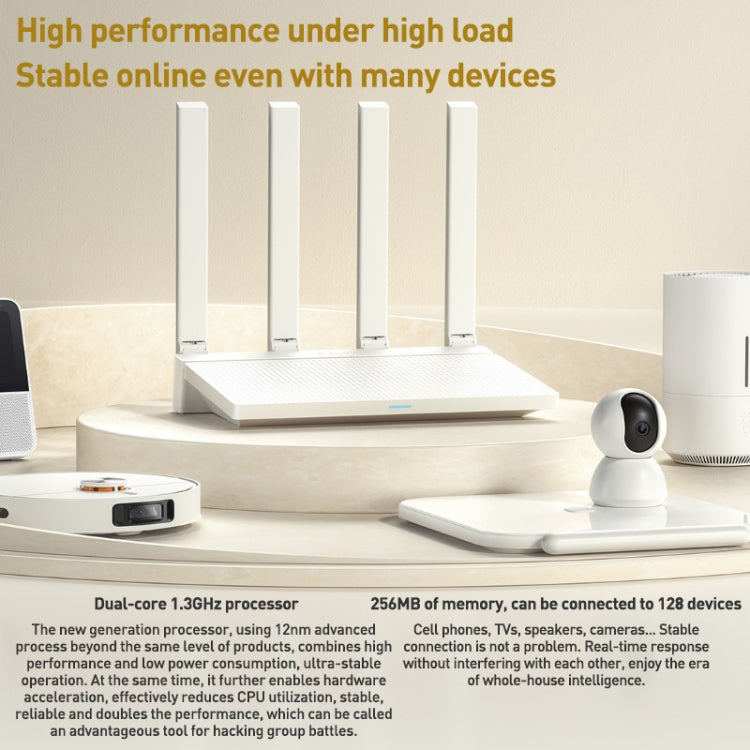 原廠小米 AX3000T 2.4GHz/5GHz 雙頻 1.3GHz CPU 路由器 支援 NFC 連接，美規插頭，AX3000T