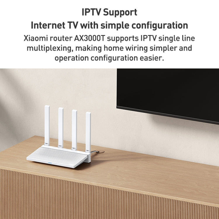 原廠小米 AX3000T 2.4GHz/5GHz 雙頻 1.3GHz CPU 路由器 支援 NFC 連接，美規插頭，AX3000T