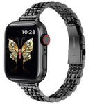 纖細七珠彈弓扣金屬錶帶，適用 Apple Watch SE 2023 44mm，Apple Watch SE 2023 40mm，Apple Watch Ultra 2 49mm，Apple Watch Series 9 45mm，Apple Watch Series 9 41mm，Apple Watch Ultra 49mm