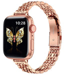 纖細七珠彈弓扣金屬錶帶，適用 Apple Watch SE 2023 44mm，Apple Watch SE 2023 40mm，Apple Watch Ultra 2 49mm，Apple Watch Series 9 45mm，Apple Watch Series 9 41mm，Apple Watch Ultra 49mm
