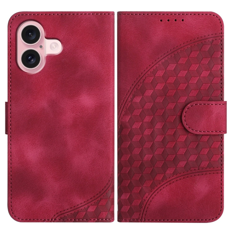 YX0060 Elephant Head Embossed Phone Leather Case with Lanyard, For iPhone 16 Pro, For iPhone 16 Plus, For iPhone 16, For iPhone 15 Pro Max, For iPhone 15 Pro, For iPhone 15 Plus