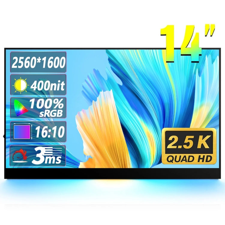14 吋 HDR 2560x1600P IPS 螢幕便攜顯示器，14 吋 2.5K
