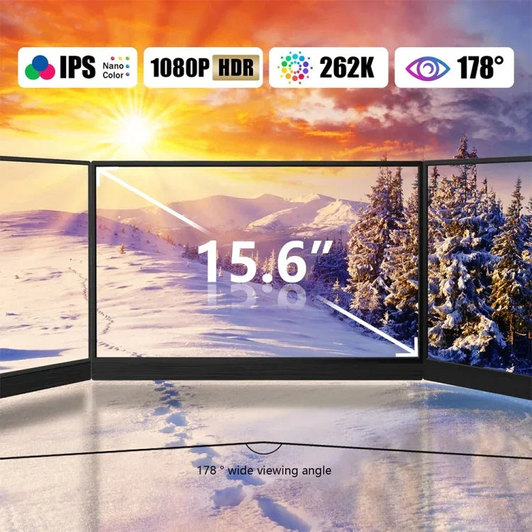 15.6 吋 HDR 1080P IPS 螢幕便攜顯示器，15.6 吋 1080P