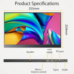 15.6 吋 HDR 1080P IPS 螢幕便攜顯示器，15.6 吋 1080P
