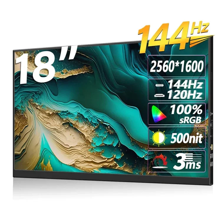 18 吋 HDR 2560x1600P IPS 螢幕便攜顯示器，18 吋 2.5K