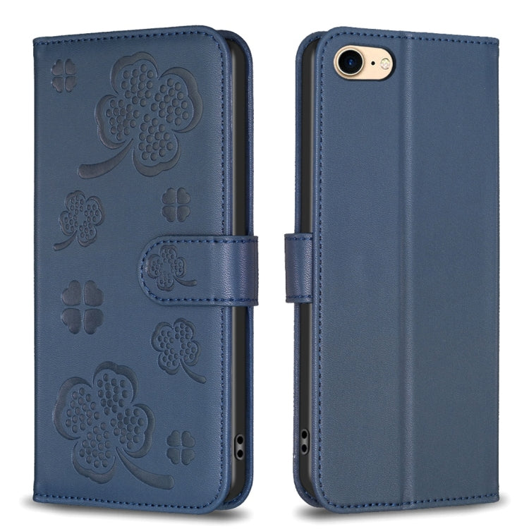 四葉草壓紋皮革手機殼，適用於 iPhone 7 / 8 / SE 2022，適用於 iPhone 13 Pro Max，適用於 iPhone 13 Pro，適用於 iPhone 13，適用於 iPhone 12 / 12 Pro，適用於 iPhone 12 Pro Max，適用於 iPhone 11 Pro Max，適用於 iPhone 11