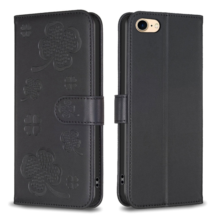 四葉草壓紋皮革手機殼，適用於 iPhone 7 / 8 / SE 2022，適用於 iPhone 13 Pro Max，適用於 iPhone 13 Pro，適用於 iPhone 13，適用於 iPhone 12 / 12 Pro，適用於 iPhone 12 Pro Max，適用於 iPhone 11 Pro Max，適用於 iPhone 11