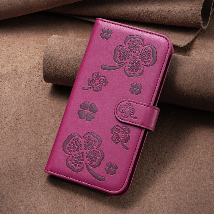 四葉草壓紋皮革手機殼，適用於 iPhone 11 Pro，適用於 iPhone X / XS，適用於 iPhone XR，適用於 iPhone XS Max，適用於 iPhone 7 Plus / 8 Plus