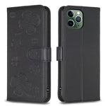 四葉草壓紋皮革手機殼，適用於 iPhone 11 Pro，適用於 iPhone X / XS，適用於 iPhone XR，適用於 iPhone XS Max，適用於 iPhone 7 Plus / 8 Plus