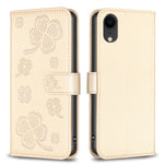 四葉草壓紋皮革手機殼，適用於 iPhone 11 Pro，適用於 iPhone X / XS，適用於 iPhone XR，適用於 iPhone XS Max，適用於 iPhone 7 Plus / 8 Plus