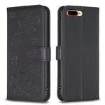 四葉草壓紋皮革手機殼，適用於 iPhone 11 Pro，適用於 iPhone X / XS，適用於 iPhone XR，適用於 iPhone XS Max，適用於 iPhone 7 Plus / 8 Plus