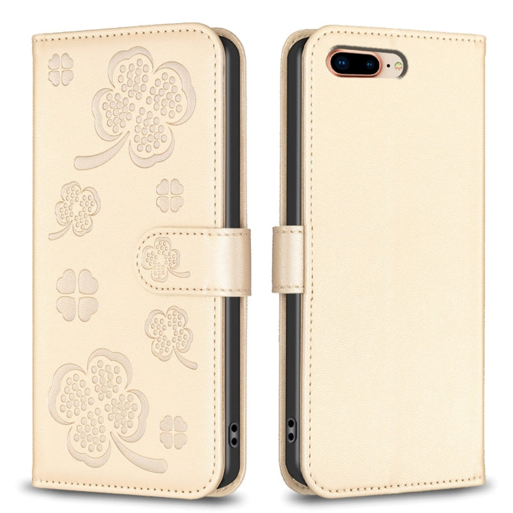 四葉草壓紋皮革手機殼，適用於 iPhone 11 Pro，適用於 iPhone X / XS，適用於 iPhone XR，適用於 iPhone XS Max，適用於 iPhone 7 Plus / 8 Plus