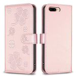 四葉草壓紋皮革手機殼，適用於 iPhone 11 Pro，適用於 iPhone X / XS，適用於 iPhone XR，適用於 iPhone XS Max，適用於 iPhone 7 Plus / 8 Plus