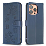 四葉草壓紋皮革手機殼，適用於 iPhone 17 Pro Max，適用於 iPhone 17 Pro，適用於 iPhone 17，適用於 iPhone Air，適用於 iPhone 16 Pro Max，適用於 iPhone 16 Pro，適用於 iPhone 16 Plus，適用於 iPhone 16
