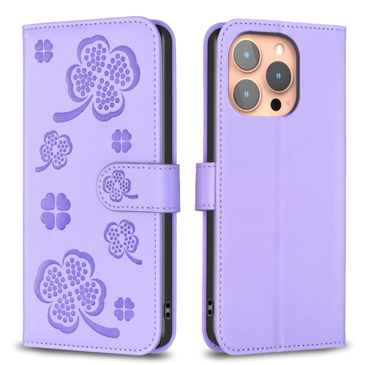 四葉草壓紋皮革手機殼，適用於 iPhone 17 Pro Max，適用於 iPhone 17 Pro，適用於 iPhone 17，適用於 iPhone Air，適用於 iPhone 16 Pro Max，適用於 iPhone 16 Pro，適用於 iPhone 16 Plus，適用於 iPhone 16