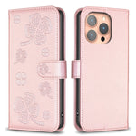 四葉草壓紋皮革手機殼，適用於 iPhone 17 Pro Max，適用於 iPhone 17 Pro，適用於 iPhone 17，適用於 iPhone Air，適用於 iPhone 16 Pro Max，適用於 iPhone 16 Pro，適用於 iPhone 16 Plus，適用於 iPhone 16